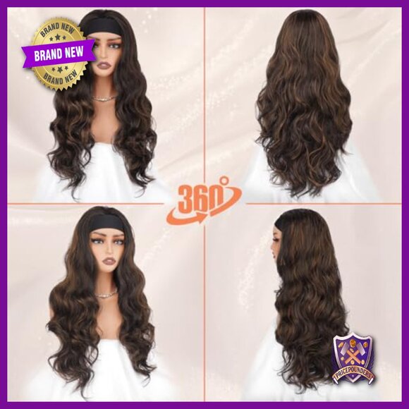 Human Hair Clip-in Bangs with Body Wave Headband Wig main image 5